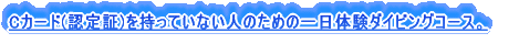 C�J�[�h(�F���)�������Ă��Ȃ��l�̂��߂̈���̌��_�C�r���O�R�[�X�B